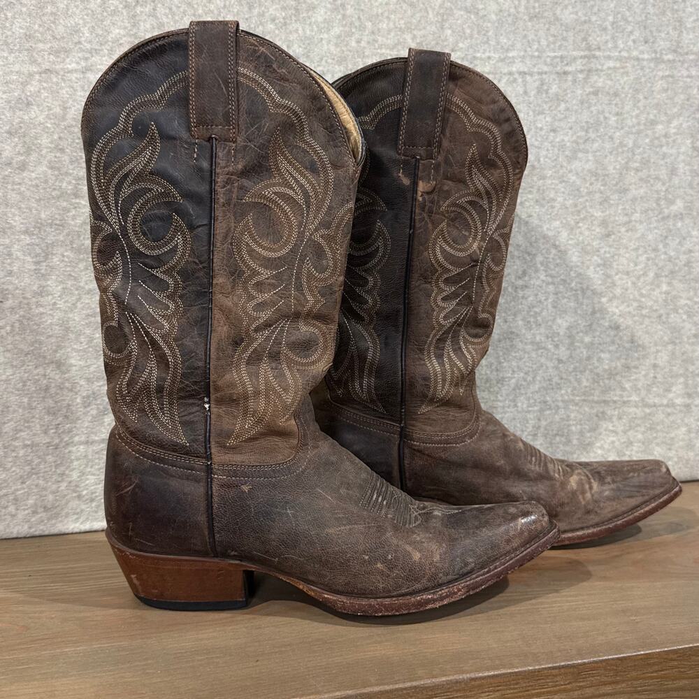 Shyanne - Women's San Juan Mad Dog Snip Toe Brown Western Boots - SZ 7.5